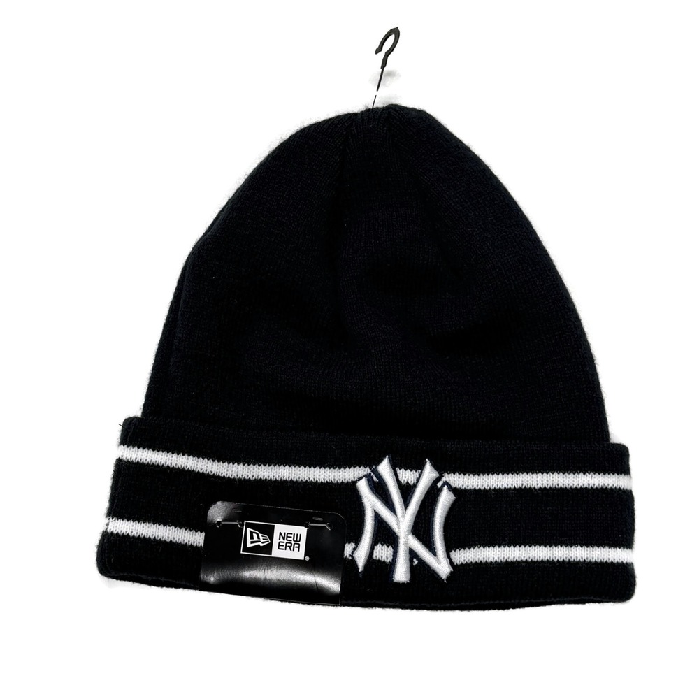 New York Yankees Beanie Mens Embroidered Logo Navy Classic Fold Over Cuffed NWT